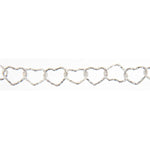 Sterling Silver 7.72mm Width by 9.50mm Length, Diamond Cut Heart Chain. Price per: 1 Foot.