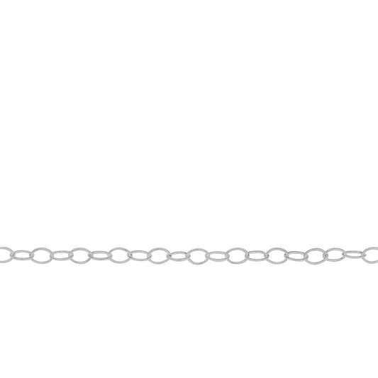 Chain by Foot. Sterling Silver 3.0mm Width by 4.0mm Length, Twisted Wire Cable Chain. Price per: 1 Foot.
