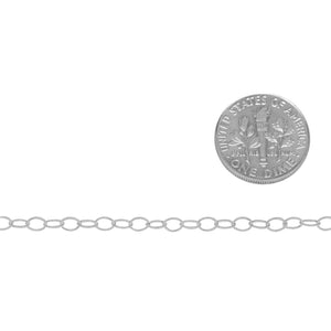 Sterling Silver 3.0mm Width by 4.0mm Length, Twisted Wire Cable Chain. Price per: 1 Foot.