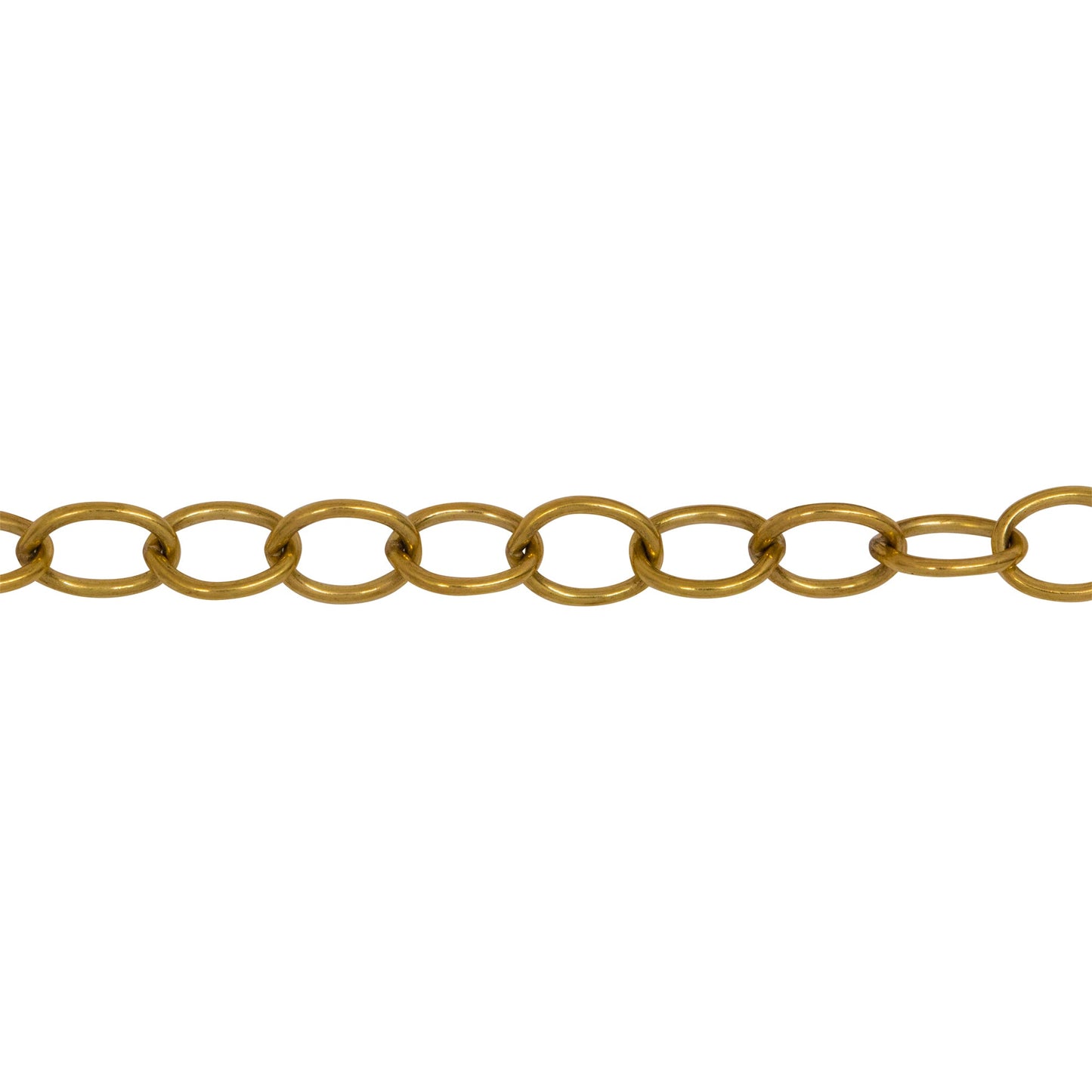 Chain by Foot. 14kt Gold Filled 4.60mm Width by 6.00mm Length, Oval Cable Chain. Price per: 1 Foot.