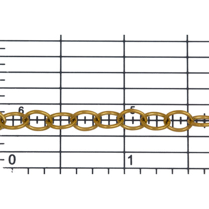 14kt Gold Filled 4.60mm Width by 6.00mm Length, Oval Cable Chain. Price per: 1 Foot.