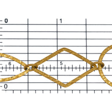 Load image into Gallery viewer, 14kt Gold Filled Two of 4.32mm by 6.0mm Smooth Oval Links connected to 20.16mm Width / Length Hammered Circle Link and 17.52mm by 27.62mm Hammered Diamond Link and 12.63mm by 29.61mm Hammered Marquise Link, Fancy Chain. Price per: 1 Foot.
