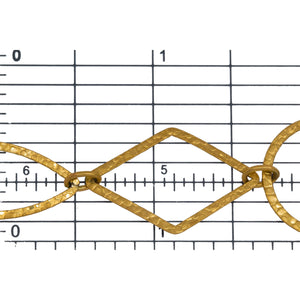 14kt Gold Filled Two of 4.32mm by 6.0mm Smooth Oval Links connected to 20.16mm Width / Length Hammered Circle Link and 17.52mm by 27.62mm Hammered Diamond Link and 12.63mm by 29.61mm Hammered Marquise Link, Fancy Chain. Price per: 1 Foot.
