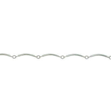 Load image into Gallery viewer, Sterling Silver 1.5mm Width by 20.4mm Length Curved Bar Connected to 3.2mm Width by 3.9mm Length Smooth Oval Link, Bar Chain. Price per: 1 Foot.
