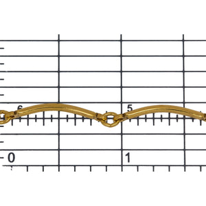 14kt Gold Filled 1.5mm Width by 20.4mm Length Curved Bar Connected to 3.2mm Width by 3.9mm Length Smooth Oval Link, Bar Chain. Price per: 1 Foot.