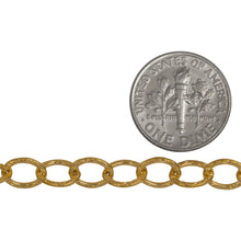 Load image into Gallery viewer, 14kt Gold Filled 5.9mm Width by 8.0mm Length, Textured Cable Chain. Price per: 1 Foot.
