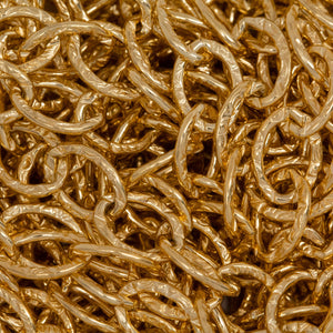 14kt Gold Filled 5.9mm Width by 8.0mm Length, Textured Cable Chain. Price per: 1 Foot.