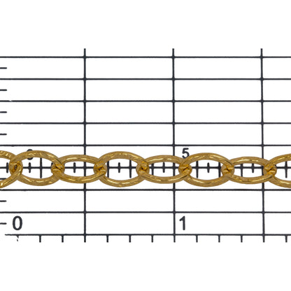 14kt Gold Filled 5.9mm Width by 8.0mm Length, Textured Cable Chain. Price per: 1 Foot.