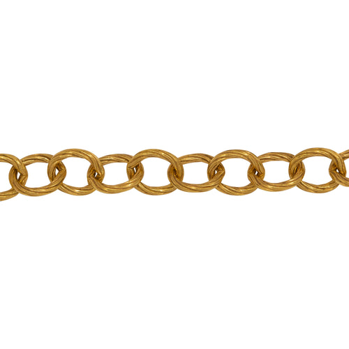 Chain by Foot. 14kt Gold Filled 5.8mm Width by 7.0mm Length Twisted Wire Cable Chain. Price per: 1 Foot.