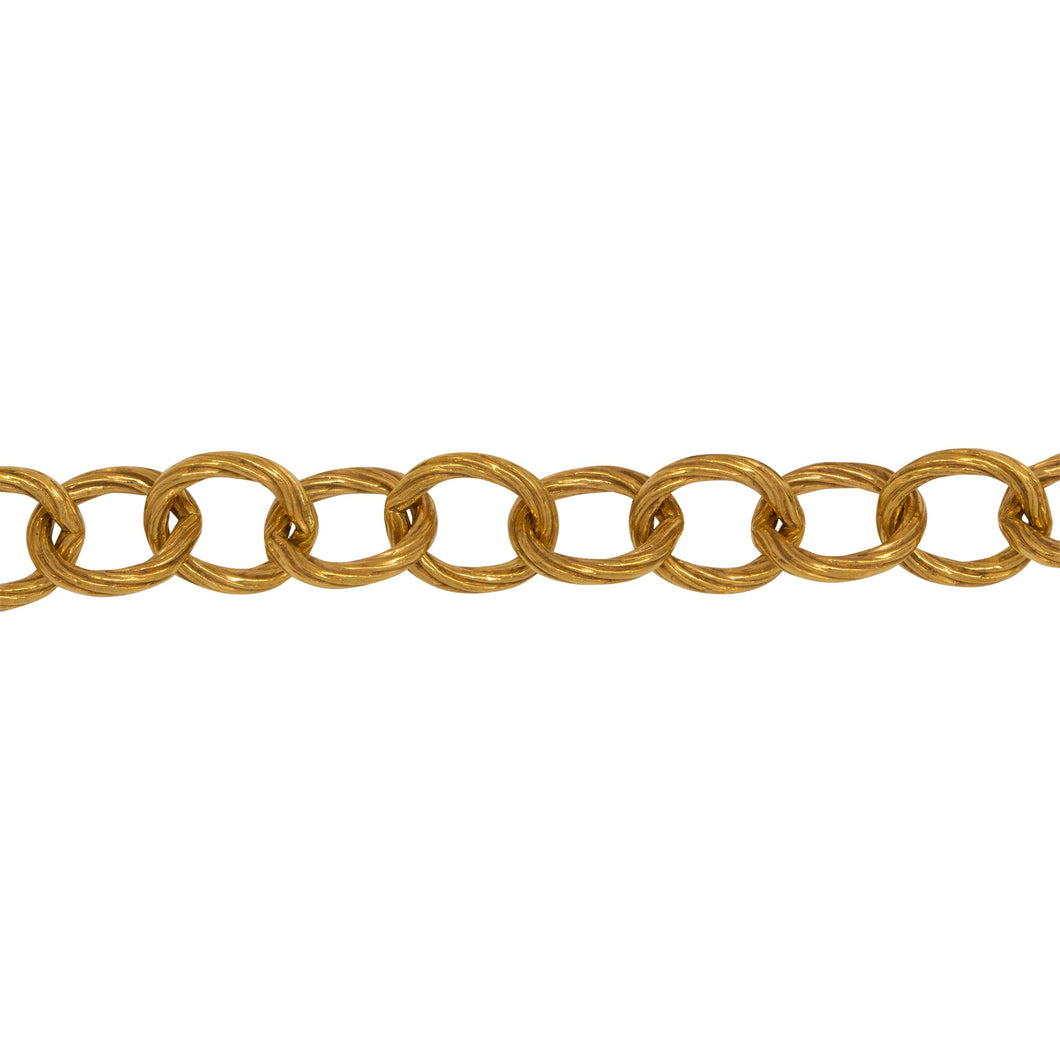 Chain by Foot. 14kt Gold Filled 5.8mm Width by 7.0mm Length Twisted Wire Cable Chain. Price per: 1 Foot.
