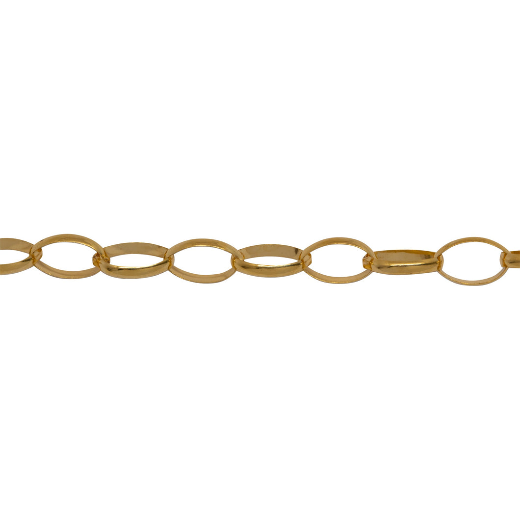 Chain by Foot. 14kt Gold Filled 5.0mm Width by 7.0mm Length, Oval Rolo Chain. Price per: 1 Foot.
