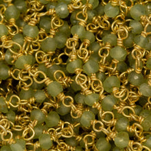 Load image into Gallery viewer, Brass Gold Plated / Vermeil 3.0mm Width / Length Peridot Gem Stone Chain. Price per: 1 Inch.
