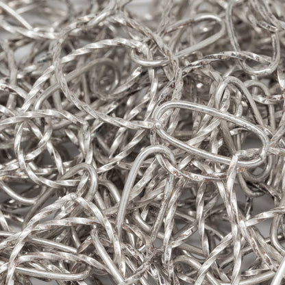 Sterling Silver 17.0mm Width by 27.0mm Length, Twisted Oval Link Followed by 7.2mm Width by 17.6mm Length Smooth Elongated Oval Link, Long and Short Chain. Price per: 1 Foot.