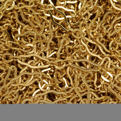 14kt Gold Filled 3.1mm Width by 6.7mm Length, Larger Flat Oval Link Followed by 2.2mm Width by 2.4mm Length, Three of Smaller Oval Flat Links, Long and Short Chain. Price per: 1 Foot.