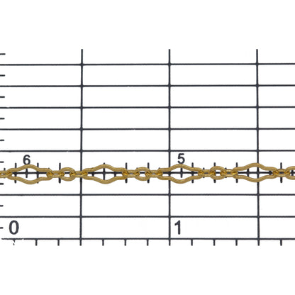 14kt Gold Filled 3.1mm Width by 6.7mm Length, Larger Flat Oval Link Followed by 2.2mm Width by 2.4mm Length, Three of Smaller Oval Flat Links, Long and Short Chain. Price per: 1 Foot.