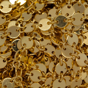 14kt Gold Filled 4.2mm Width / Length Disc Connected to 2.7mm Width / Length Closed Ring, Disc Chain. Price per: 1 Foot