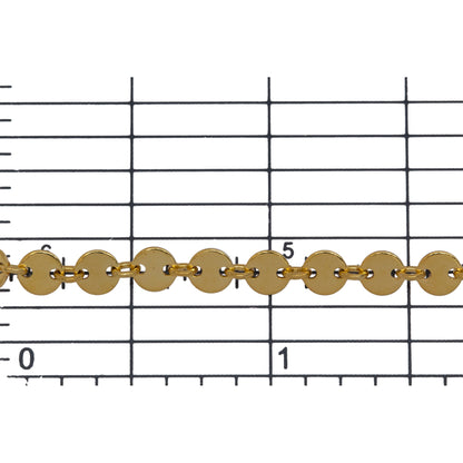 14kt Gold Filled 4.2mm Width / Length Disc Connected to 2.7mm Width / Length Closed Ring, Disc Chain. Price per: 1 Foot