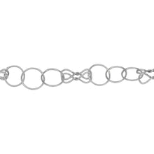 Load image into Gallery viewer, Chain by Foot. Sterling Silver Three of 9.0mm Width / Length Smooth Circle Links Connected to Double 5.0mm width by 13.0mm length Figure 8 Links, Figure 8 Chain. Price per: 1 Foot.
