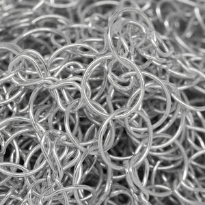 Sterling Silver Three of 9.0mm Width / Length Smooth Circle Links Connected to Double 5.0mm width by 13.0mm length Figure 8 Links, Figure 8 Chain. Price per: 1 Foot.