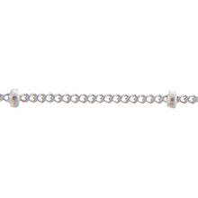 Load image into Gallery viewer, Sterling Silver - Rhodium Plated 1.0mm width by 1.30mm length Smooth Curb Chain with 1.75mm Rounded Bead every Half Inch approxmately, Satellite Chain. Price per: 1 Foot.
