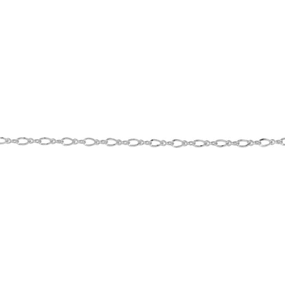 Chain by Foot. Sterling Silver 1.5mm by 4.0mm Figure 8 Link With 2.4mm by 4.0mm Flat Oval Curb Link, Figure 8 Chain. Price per: 1 Foot.