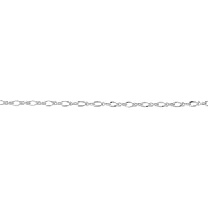 Chain by Foot. Sterling Silver 1.5mm by 4.0mm Figure 8 Link With 2.4mm by 4.0mm Flat Oval Curb Link, Figure 8 Chain. Price per: 1 Foot.