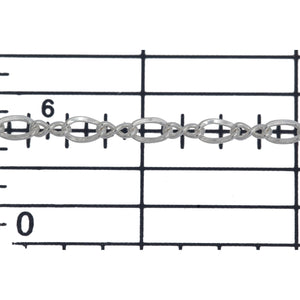 Sterling Silver 1.5mm by 4.0mm Figure 8 Link With 2.4mm by 4.0mm Flat Oval Curb Link, Figure 8 Chain. Price per: 1 Foot.