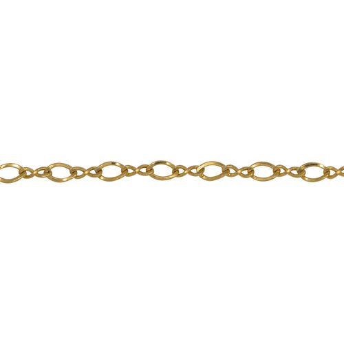 Chain by Foot. 14kt Gold Filled 1.5mm by 4.0mm Figure 8 Link With 2.4mm by 4.0mm Flat Oval Curb Link, Figure 8 Chain. Price per: 1 Foot.