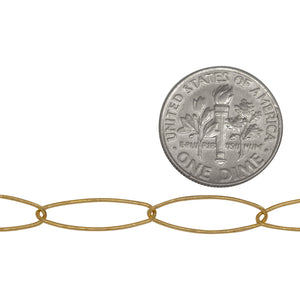 14kt Gold Filled 5.5mm Width by 17.0mm Length Paper Clip Chain, Also Known as Elongated Cable Chain. Price per: 1 Foot.