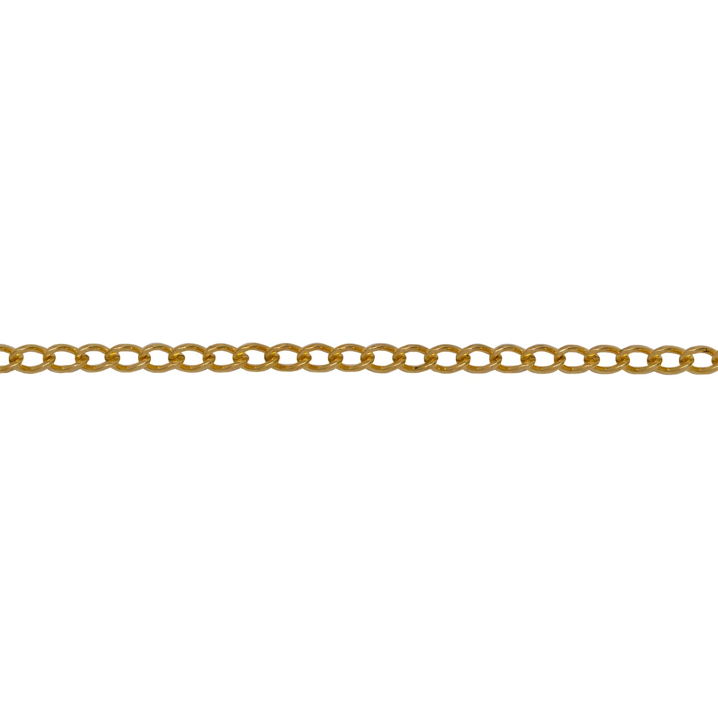 Chain by Foot. 14kt Gold Filled, 1.7mm by 2.2mm Smooth Curb Chain. Price per: 1 Foot.
