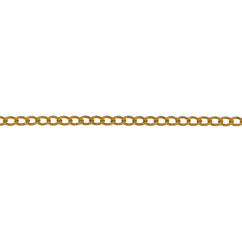 Chain by Foot. 14kt Gold Filled, 1.7mm by 2.2mm Smooth Curb Chain. Price per: 1 Foot.