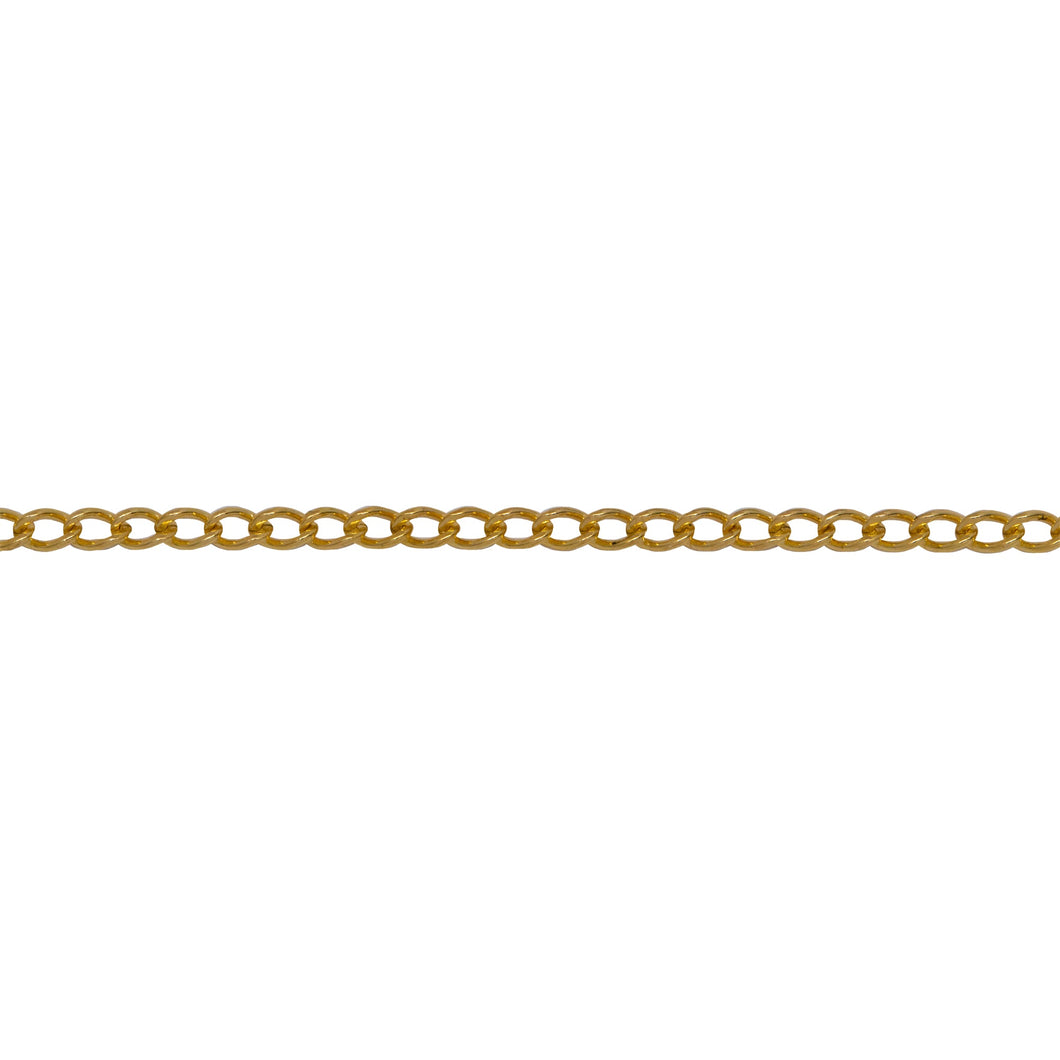 Chain by Foot. 14kt Gold Filled, 1.7mm by 2.2mm Smooth Curb Chain. Price per: 1 Foot.