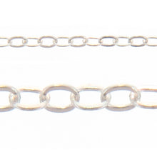 Load image into Gallery viewer, Sterling Silver 1.30mm Width by 1.95mm Length, Flat Cable Chain. Price per: 1 Foot.
