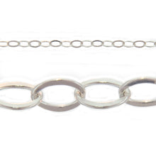 Load image into Gallery viewer, Sterling Silver 2.08mm Width by 3.28mm Length, Flat Cable Chain. Price per: 1 Foot.
