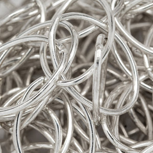 Sterling Silver 14.0mm Width by 20.0mm Length Smooth Oval Cable Chain. Price per: 1 Foot.