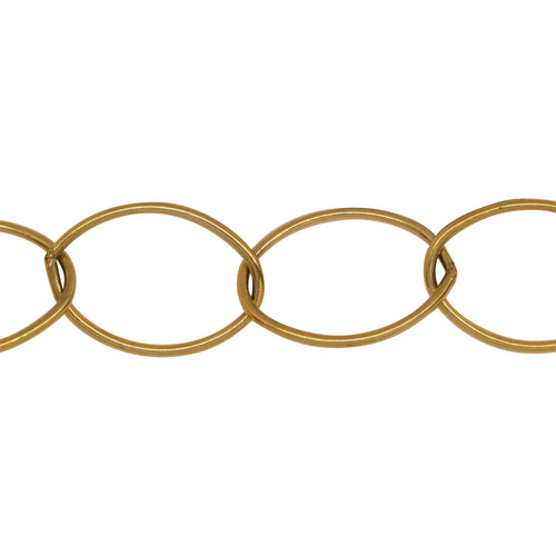 Chain by Foot. 14kt Gold Filled 14.0mm by 20.0mm Smooth Oval Cable Chain. Price per: 1 Foot.