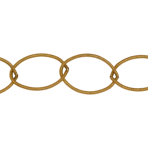 Chain by Foot. 14kt Gold Filled 14.0mm Width by 20.0mm Length, Twisted Oval Cable Chain. Price per: 1 Foot.