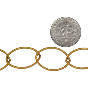 14kt Gold Filled 14.0mm Width by 20.0mm Length, Twisted Oval Cable Chain. Price per: 1 Foot.