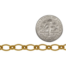 Load image into Gallery viewer, 14kt Gold Filled 4.6mm Width by 7.0mm Length Smooth Oval Link Followed by 3.7mm by 4.1mm Rolo Link, Long and Short Chain. Price per: 1 Foot.
