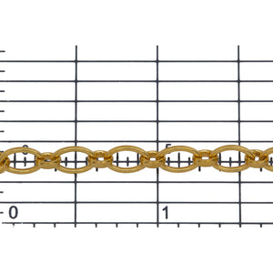 14kt Gold Filled 4.6mm Width by 7.0mm Length Smooth Oval Link Followed by 3.7mm by 4.1mm Rolo Link, Long and Short Chain. Price per: 1 Foot.