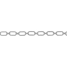 Load image into Gallery viewer, Chain by Foot. Sterling Silver 3.2mm Width by 6.0mm Length, Elongated Oval Link Followed by 2.7mm Width by 3.1mm Length Oval Rolo Link, Long and Short Chain. Price per: 1 Foot.
