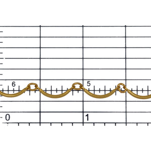 14kt Gold Filled 1.07mm Width by 11.87mm Length Curved Bar connected to 2.49mm Width by 3.18mm Length Smooth Oval Link, Bar Chain. Price per: 1 Foot.