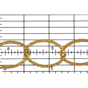 14kt Gold Filled 14.0mm by 21.0mm Hammered Cable Chain. Price per: 1 Foot.