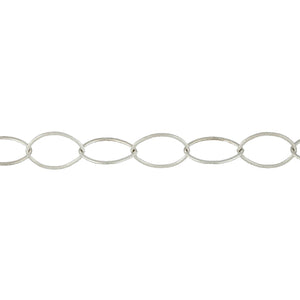 Sterling Silver 14.0mm Width by 21.0mm Length, Flat Cable Chain. Price per: 1 Foot.