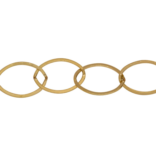 Chain by Foot. 14kt Gold Filled 14.0mm Width by 21.0mm Length, Flat Cable Chain. Price per: 1 Foot.