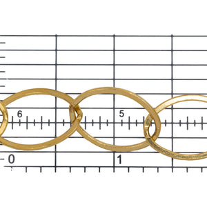 14kt Gold Filled 14.0mm Width by 21.0mm Length, Flat Cable Chain. Price per: 1 Foot.