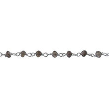 Load image into Gallery viewer, Brass Silver Plated 3.0mm Natural Hand Cut Smoky Topaz Gem Stone Chain. Price per: 1 Inch.
