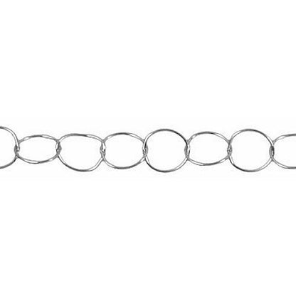 Sterling Silver 10.0mm Smooth Circle Chain. Price per: 1 Foot.