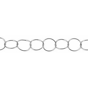 Sterling Silver 10.0mm Smooth Circle Chain. Price per: 1 Foot.