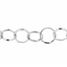 Load image into Gallery viewer, Sterling Silver 10.0mm Diamond Cut Circle Chain. Price per: 1 Foot.
